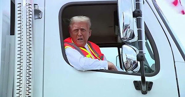 Trump in Garbage Truck